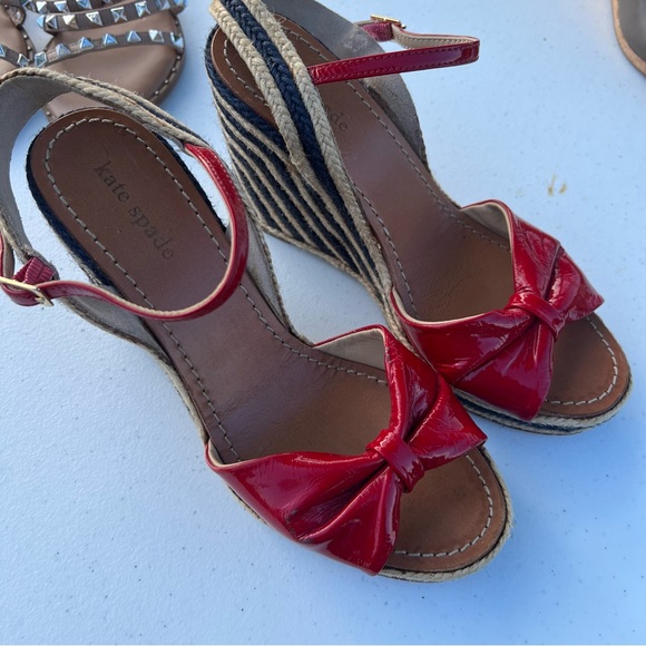 kate spade Shoes - Kate Spade Red Espadrilles Wedges size 9